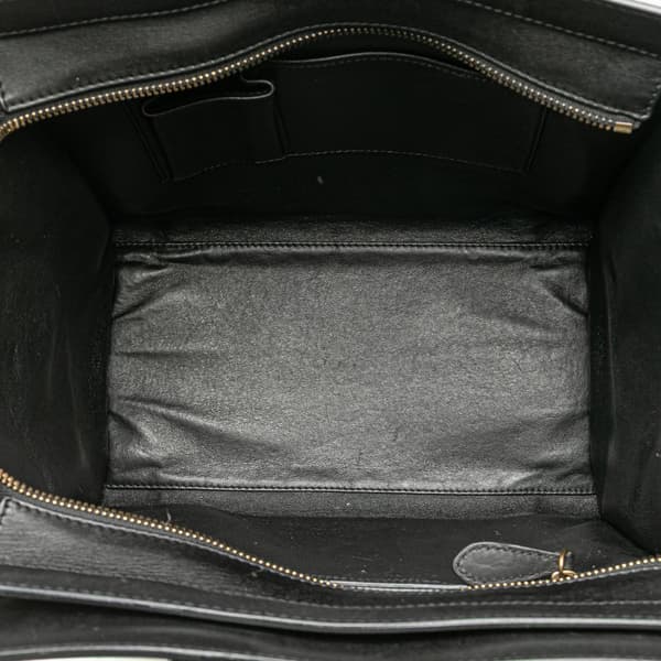 Pre-owned Celine Mini Tricolor Suede and Calfskin Luggage Tote Brown