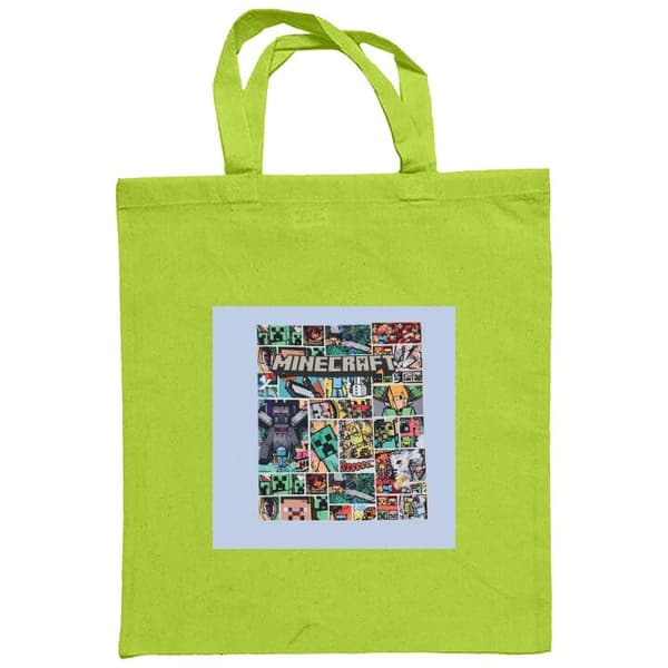 Indkøbstaske i Stof | Praktisk Mulepose Minecraft Kunst
