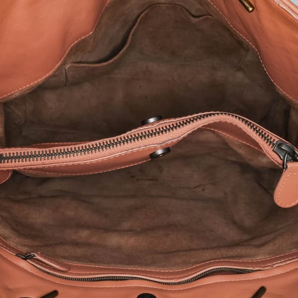 Pre-owned Bottega Veneta Medium Nappa Intrecciato Double Chain Tote Pink