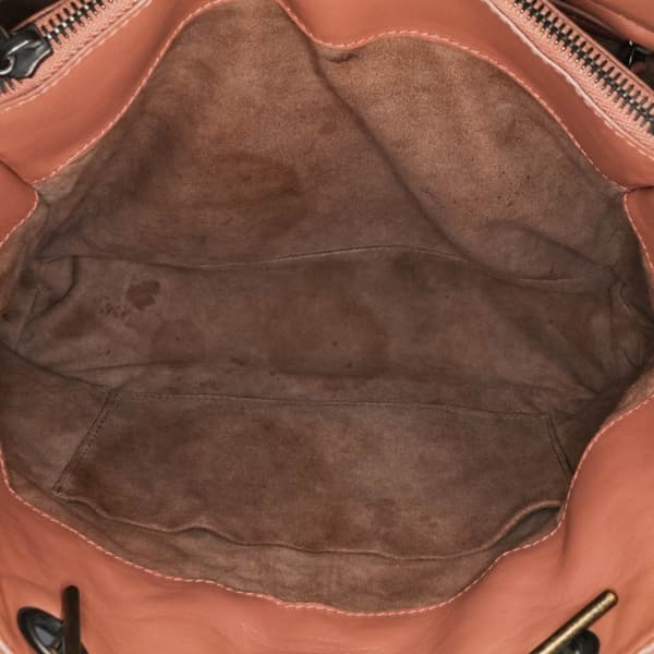 Pre-owned Bottega Veneta Medium Nappa Intrecciato Double Chain Tote Pink