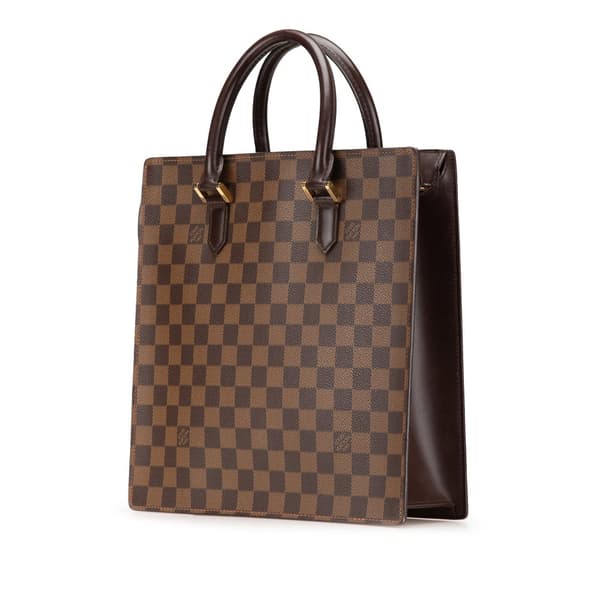 Pre-owned Louis Vuitton Damier Ebene Venice Sac Plat Brown