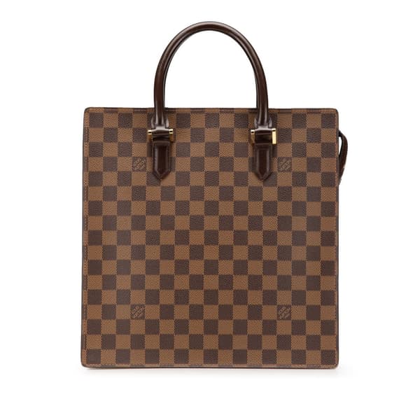 Pre-owned Louis Vuitton Damier Ebene Venice Sac Plat Brown