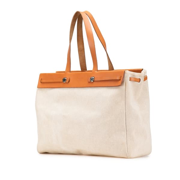 Pre-owned Hermès Toile Herbag Cabas GM Brown