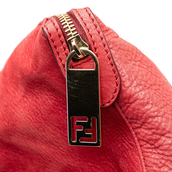 Pre-owned Fendi Medium Leather Chains Tote Red
