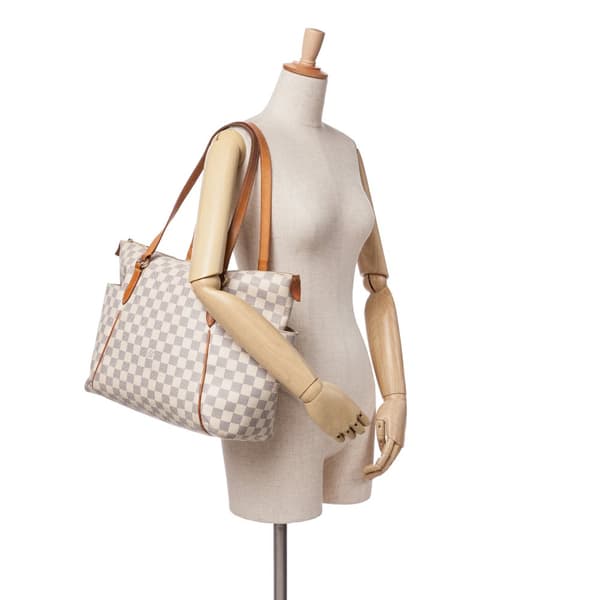 Pre-owned Louis Vuitton Damier Azur Totally MM White