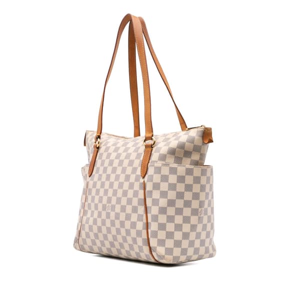 Pre-owned Louis Vuitton Damier Azur Totally MM White