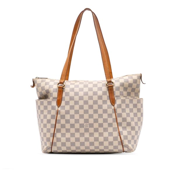 Pre-owned Louis Vuitton Damier Azur Totally MM White