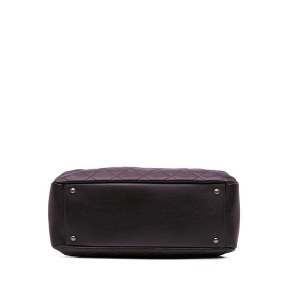 Pre-owned Chanel Small Quilted Iridescent Caviar Chic Shopping Tote Purple