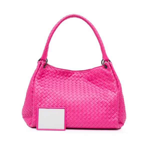 Pre-owned Bottega Veneta Nappa Intrecciato Parachute Tote Pink