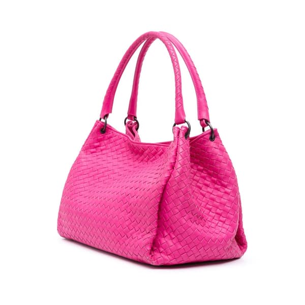 Pre-owned Bottega Veneta Nappa Intrecciato Parachute Tote Pink