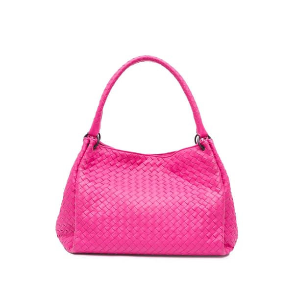 Pre-owned Bottega Veneta Nappa Intrecciato Parachute Tote Pink