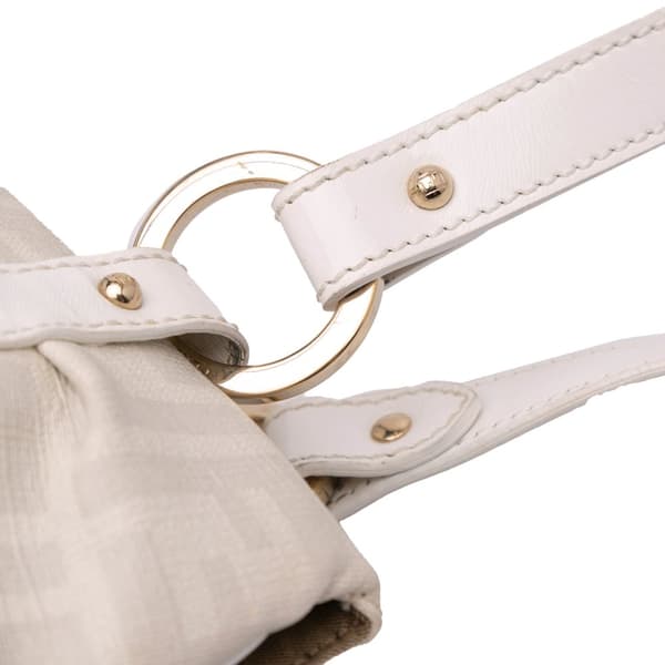 Pre-owned Fendi Large Zucca Spalmati Chef Shopper Tote White