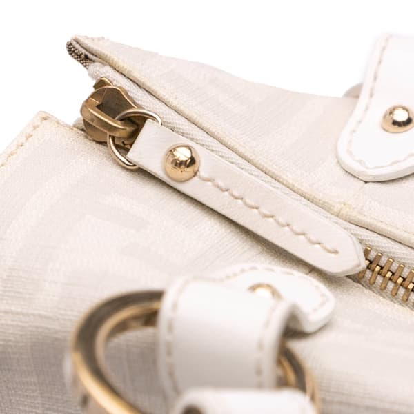 Pre-owned Fendi Large Zucca Spalmati Chef Shopper Tote White