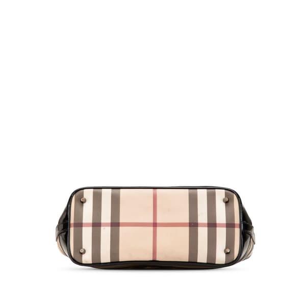 Pre-owned Burberry Supernova Check Coated Canvas Tote Brown