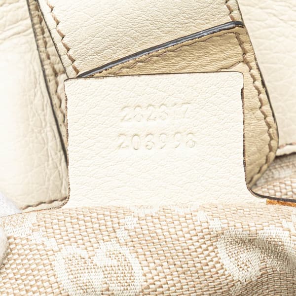 Pre-owned Gucci Medium Leather Bamboo Diana Tote White