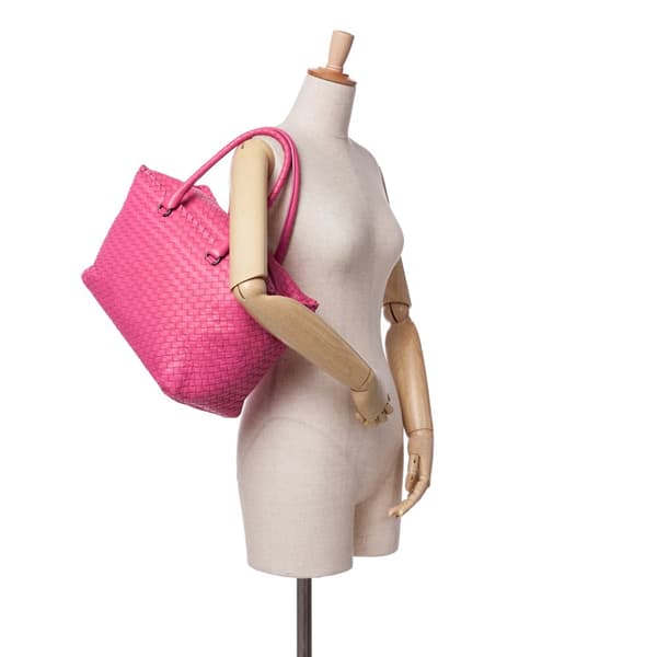 Pre-owned Bottega Veneta Nappa Intrecciato Brick Tote Pink