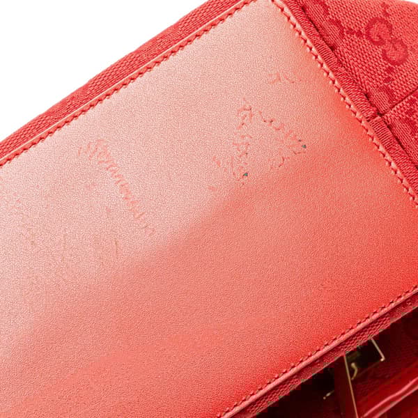 Pre-owned Gucci GG Canvas Tote Red