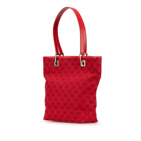 Pre-owned Gucci GG Canvas Tote Red