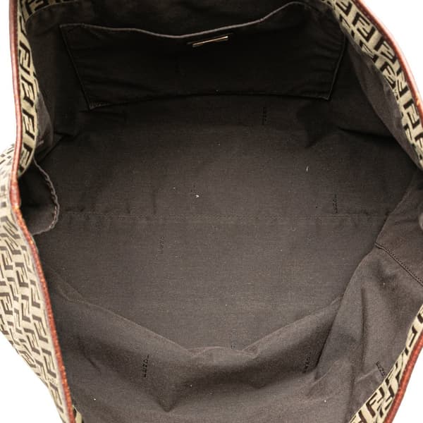 Pre-owned Fendi Zucchino Canvas Tote Brown
