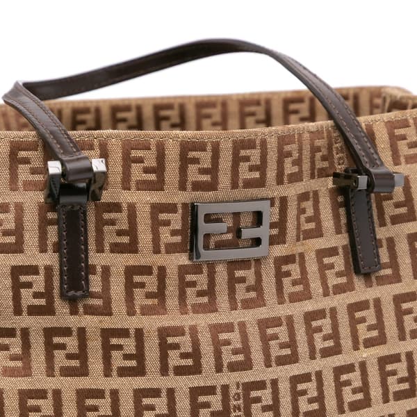 Pre-owned Fendi Zucchino Canvas Tote Brown
