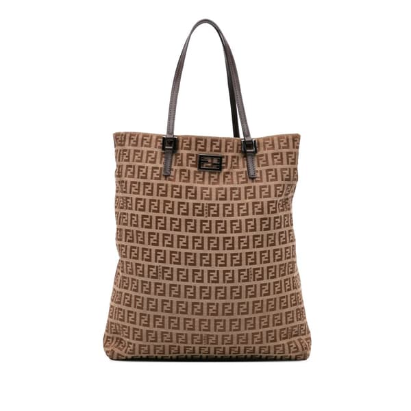 Pre-owned Fendi Zucchino Canvas Tote Brown