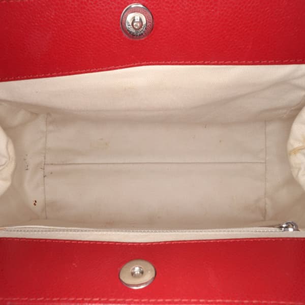 Pre-owned Chanel CC Quilted Caviar Frame Shopping Tote Red
