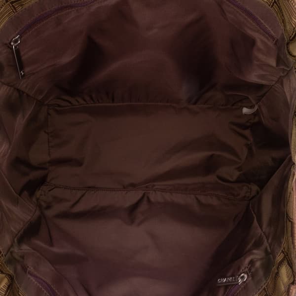 Pre-owned Chanel New Travel Line Nylon Tote Brown