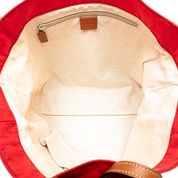 Pre-owned Gucci GG Nylon Tote Red