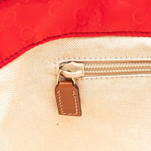 Pre-owned Gucci GG Nylon Tote Red