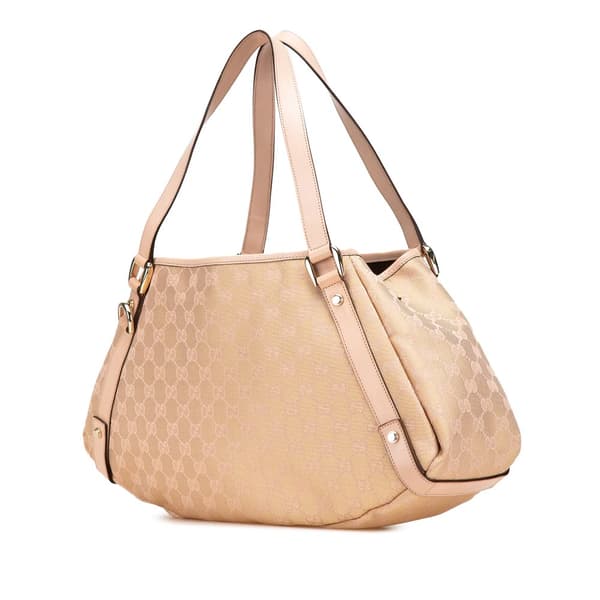 Pre-owned Gucci GG Canvas Abbey D Ring Tote Brown