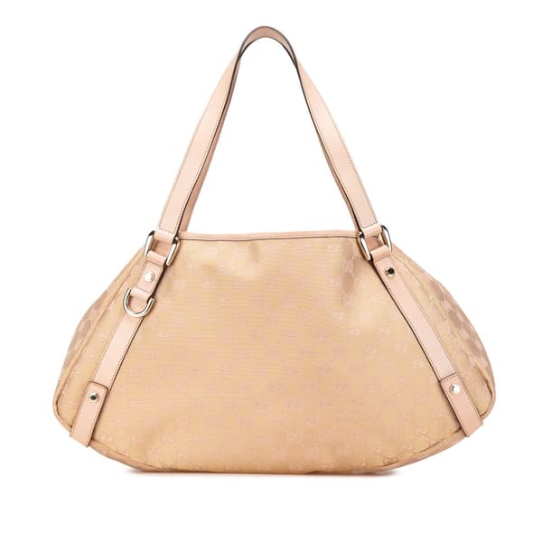 Pre-owned Gucci GG Canvas Abbey D Ring Tote Brown