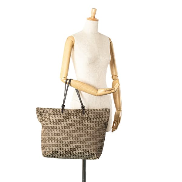 Pre-owned Fendi Zucchino Canvas Tote Brown