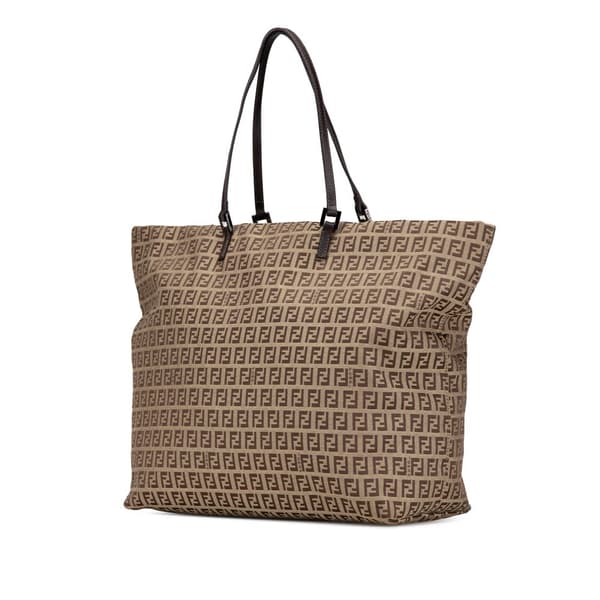 Pre-owned Fendi Zucchino Canvas Tote Brown