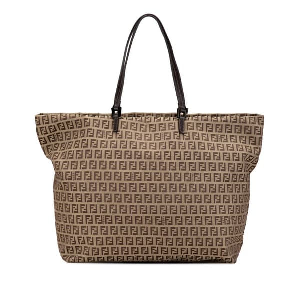 Pre-owned Fendi Zucchino Canvas Tote Brown