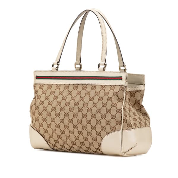 Pre-owned Gucci GG Canvas Mayfair Tote Brown