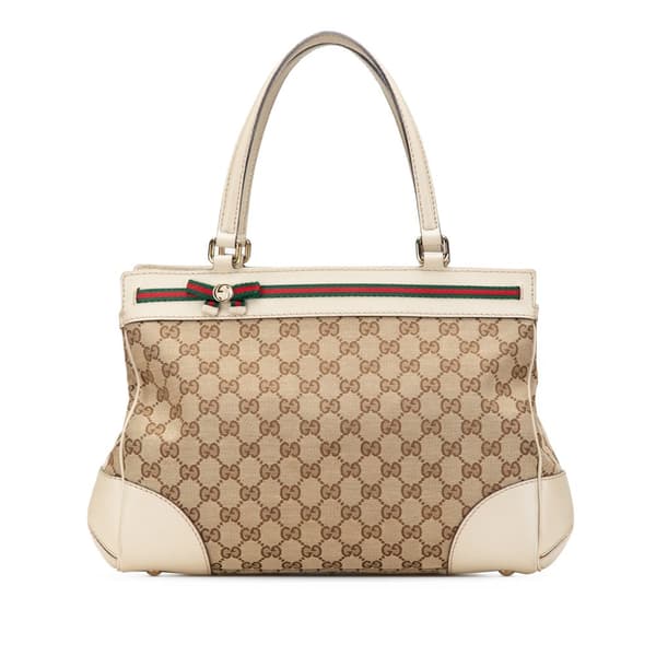 Pre-owned Gucci GG Canvas Mayfair Tote Brown