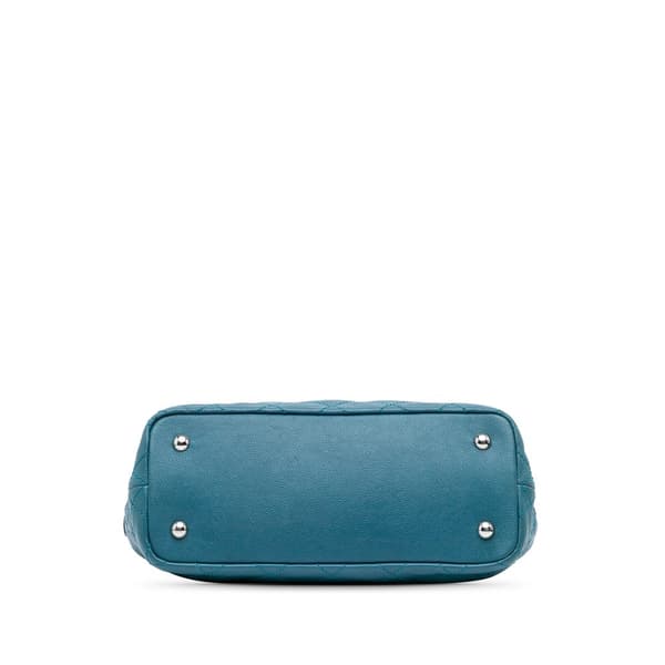 Pre-owned Chanel Small Quilted Caviar Daily Shopping Tote Blue