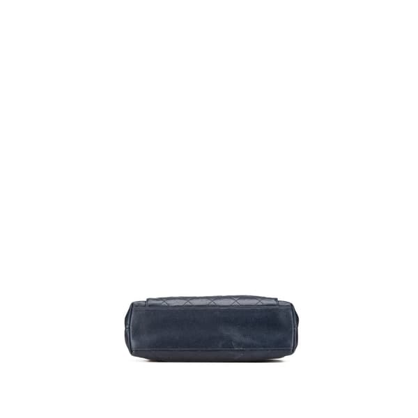 Pre-owned Chanel Quilted Caviar Front Pocket Chain Tote Blue