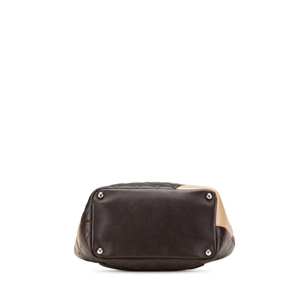 Pre-owned Chanel Medium Lambskin Cambon Ligne Tote Brown