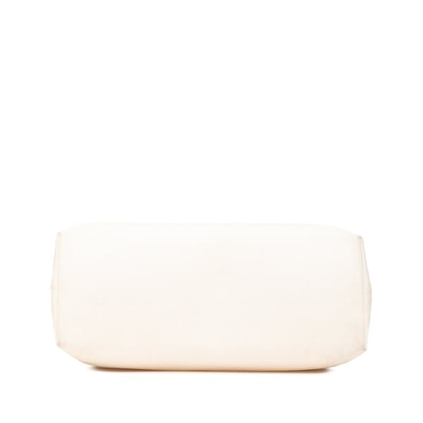 Pre-owned Celine Small Canvas Logo Print Horizontal Cabas Tote White
