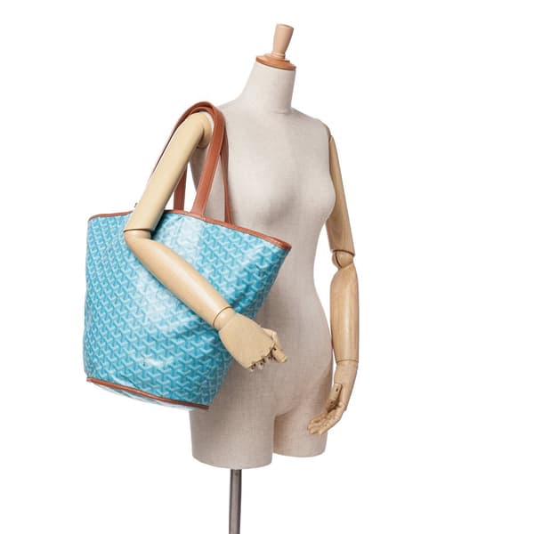 Pre-owned Goyard Goyardine Reversible Belharra Tote Blue