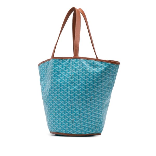 Pre-owned Goyard Goyardine Reversible Belharra Tote Blue