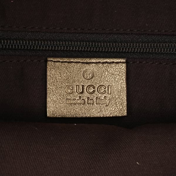 Pre-owned Gucci GG Satin Abbey D Ring Tote Brown