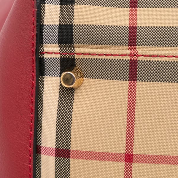 Pre-owned Burberry Small Haymarket Check Canvas Canterbury Tote Brown