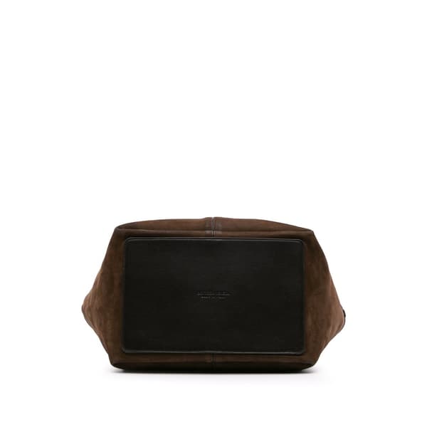 Pre-owned Bottega Veneta Medium Suede and Nappa Intrecciato Flip Flap Tote Brown