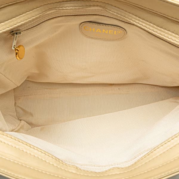 Pre-owned Chanel CC Lambskin Chain Tote Brown