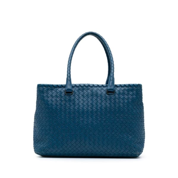 Pre-owned Bottega Veneta Nappa Intrecciato Brick Tote Blue