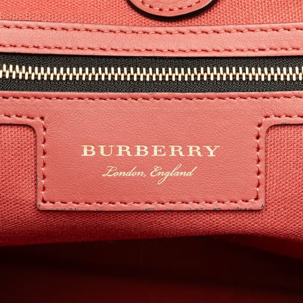 Pre-owned Burberry Small Haymarket Check Canvas Canterbury Tote Brown