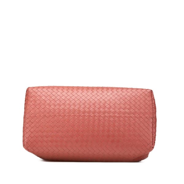 Pre-owned Bottega Veneta Medium Nappa Intrecciato Roma Tote Red