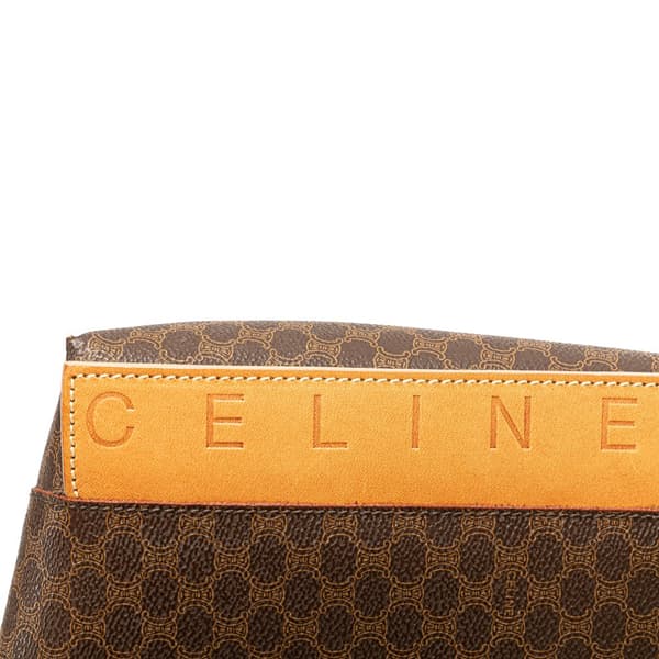 Pre-owned Celine Macadam Coated Canvas Tote Brown